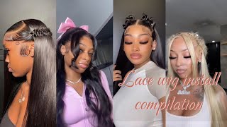 2024 LACE FRONTAL 🎀WIGS AND BUNDLES INSTALLS COMPILATION🫧💕 ✨ TikTok compilation🎀🫧 [upl. by Morissa]