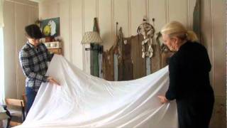 How To Make A Bed With A Flat Smooth White Linen Sheet [upl. by Brynn]