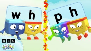 WH and PH Spelling  Quick Learning  Learn the Alphabet  Alphablocks [upl. by Ashelman713]