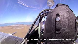 Temora Aviation Museums Spitfire MkVIII taking off at Australian International Airshow 2013 [upl. by Auqeenahs626]