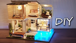 DIY Miniature Dollhouse Kit  Elegant amp Quiet With Garden Villa Design  Relaxing Satisfying Video [upl. by Frederic]