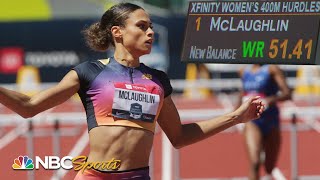 Sydney McLaughlin BREAKS WORLD RECORD AGAIN to clinch 400 hurdles national title  NBC Sports [upl. by Devondra]