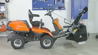 How to attach snow thrower  Husqvarna Rider 300 series [upl. by Placia]