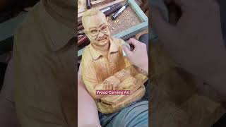 Wood Carving Art Man Face woodworking carvingwood [upl. by Divadnhoj]