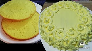 Lemon Sponge Cake With Lemon Whipped Cream Frosting।। লেমন কেক রেসিপি টিপস সহসাথে আছে হুইপ ক্রিম। [upl. by Barber]