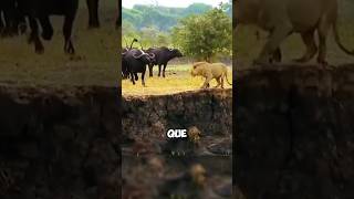 Búfalos🐃 le dan su merecido a león🦁 animals bufalo leon manada shorts [upl. by Anirbak]