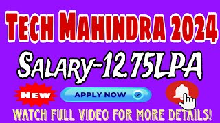 Tech Mahindra Recruitment Drive 2024 Hiring as Customer Support Salary – up to 12 75 [upl. by Anola]