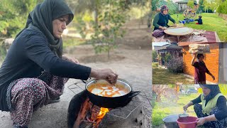 KÖYDE ODUN ATEŞİNDE DOĞAL PRATİK SABAH KAHVALTISI  Annem Köy Evi İşleri [upl. by Atilam]