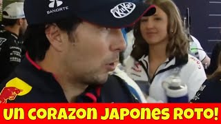 Comunicologa japonesa de Tsunoda se sabrosea a Checo Perez en las entrevistas del GP de Japón [upl. by Narahs]