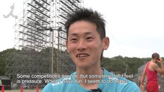 SASUKE RISING 2013 Mr Koji Hashimoto Interview（橋本亘司選手インタビュー） [upl. by Alexio]