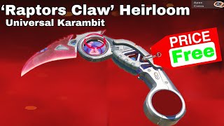 Cheapest Way To Get The Raptors Claw Heirloom in Apex Legends Season 23 [upl. by Ellenij]