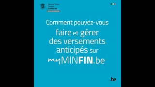 Effectuez et gérez vos versements anticipés sur MyMinfin [upl. by Lebatsirc]