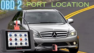 Mercedes C Class W204 Diag OBD2 port plug location  Position des OBD2Anschlusssteckers Diagnosis [upl. by Nettle]