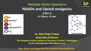 Multiple Choice Questions on NSAIDs and Opioid analgesics UNIT 5 B Pharm IV sem  Med Chem I [upl. by Ferrick]