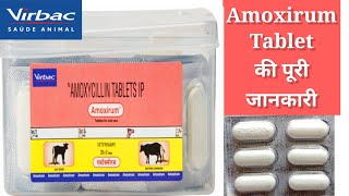 Virbac Amoxirum Tablet details in hindi  amoxirum tabuses in animals [upl. by Aicilav746]