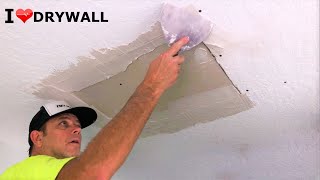 How To Repair WATER DAMAGED DRYWALL CEILING Step by Step [upl. by Ag]