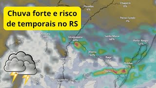 CHUVA FORTE E RISCO DE TEMPORAIS NO RS [upl. by Erv]