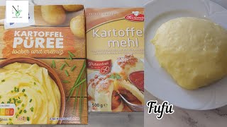 Fufu Rezept Mit Kartoffelpuree und Mehl  How to make fufu with potato Flakes [upl. by Willyt574]