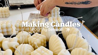 Making decorative soy candles  Fixing sink holes  sea shell candles tips  large wholesale order [upl. by Fafa]