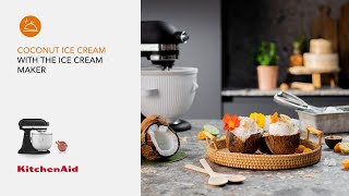 Yummy dairyfree coconut ice cream in the ice cream maker  Recipe  KitchenAid [upl. by Chilton284]