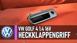 VW Golf 4  Einen neuen Heckklappengriff selbst reparieren diy tutorial cars [upl. by Ynwat]