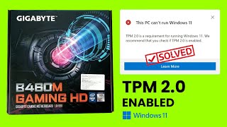 Enable TPM 20 in GIGABYTE B460M Motherboard  Enable TPM from BIOS Intel  TPM 20 Windows 11 [upl. by Wind]