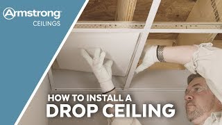 How to Install a Drop Ceiling  Armstrong Ceilings for the Home [upl. by Netsyrc]