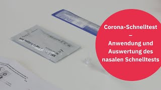 Nasaler Corona Schnelltest Anleitung zur richtigen Anwendung und Auswertung des Tests  COVID19 [upl. by Laram]