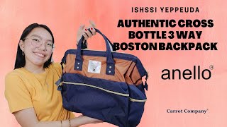 ORIGINAL ANELLO BAGFULL REVIEW AND AUTHENTICITY CHECKCROSS BOTTLE THREE WAY BOSTON BACKPACK [upl. by Attirehs]