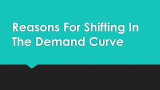 Reasons for shifting in the demand curve [upl. by Charlton815]