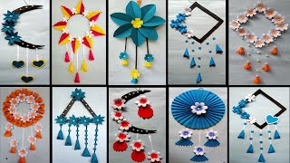 10 Unique paper Flower Wall Hanging Ideas Quick paper craft for Home Decoration  Lashika2010 [upl. by Purpura]