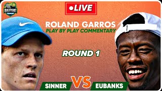 🎾SINNER vs EUBANKS  Roland Garros 2024  LIVE Tennis PlaybyPlay Stream [upl. by Baelbeer]