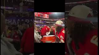 Andy Reid gets a Gatorade shower after winning his 3rd Super Bowl in 5 years via Chiefs superbowl [upl. by Nashner]