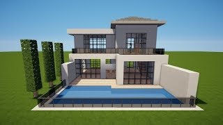 MINECRAFT MODERNES HAUS mit POOL bauen TUTORIAL HAUS 149 [upl. by Jasmina203]