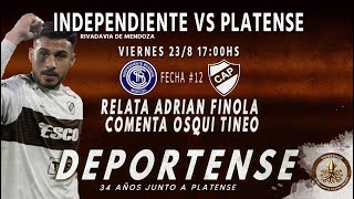 INDEPENDIENTE MENDOZA vs PLATENSE por la fecha 12 de la ligaprofesional DEPORTENSE 34 AÑOS [upl. by Ellenrad]