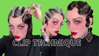 VIRAL TIK TOK FINGER WAVES ON SHORT HAIR USING CLIPSErinParsonsMakeup [upl. by Darsie]