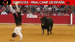 FINAL DEL CAMPEONATO DE ESPAÑA DE RECORTADORES CON TOROS 2017  ZARAGOZA 12102017 [upl. by Rossner]