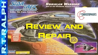 Star Trek Playmates Romulan Warbird St Christophers Auction win Review and Repair [upl. by Blinnie]