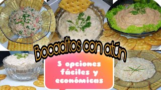 5 Recetas de PASABOCAS fáciles y económicas con ATÚN  PASAPALOS para fiestas de adultos fácil [upl. by Obrien]