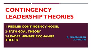 ContingencySituational Leadership Theories  Path Goal Theory  Fiedler Contingency Model ugcnet [upl. by Hesler306]