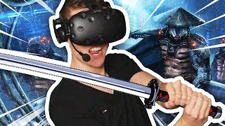 INCREDIBLE CYBER NINJA SIMULATOR IN VIRTUAL REALITY Sairento VR HTC Vive Funny Gameplay [upl. by Landes]