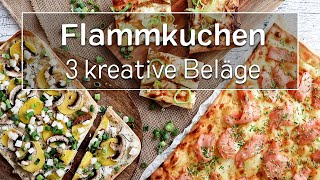 Knusprige Flammkuchen  3 kreative Beläge  eatde [upl. by Enirehtak389]