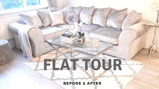 MY FIRST FLATAPARTMENT TOUR  Before amp Afters amp Designing my apartment on a budget  JV HOME [upl. by Haliled92]