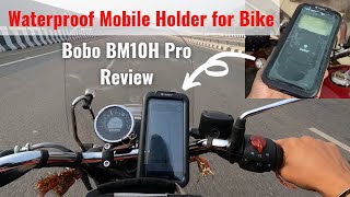 Bobo BM10H Pro Review  Best Waterproof Mobile Holder for Bike  Setup on Royal Enfield Meteor 350 [upl. by Llennehc]