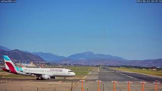 Airport Málaga  Costa del Sol 🛩 Departures  Take off  WEATHER WEBCAM AGPLEMG SPAIN 2° PISTA [upl. by Derwin]