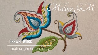 Crewel Work  Very Easy Stitches amp Beautiful Design  Jacobean embroidery [upl. by Haland]