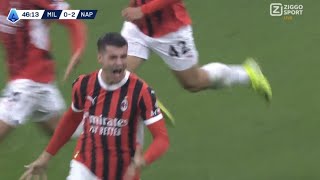 Alvaro Morata Offside Goal Disallowed AC Milan vs Napoli 02 All Goals and Highlights [upl. by Yadsendew415]