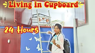 Living in a Cupboard for 24 Hours Challenge  Tamil   Anis Tamil Lifestyle [upl. by Akinit384]