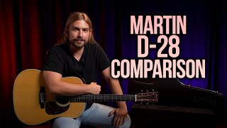 Martin D28 Comparison  Standard D28 vs HD28 vs D28 Modern Deluxe [upl. by Danie]