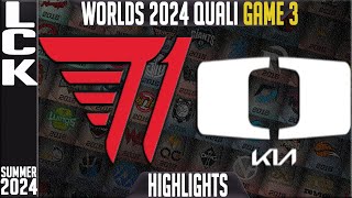 T1 vs DK Highlights Game 3  LCK Worlds 2024 Qualifier  T1 vs Damwon KIA G3 [upl. by Ralph]